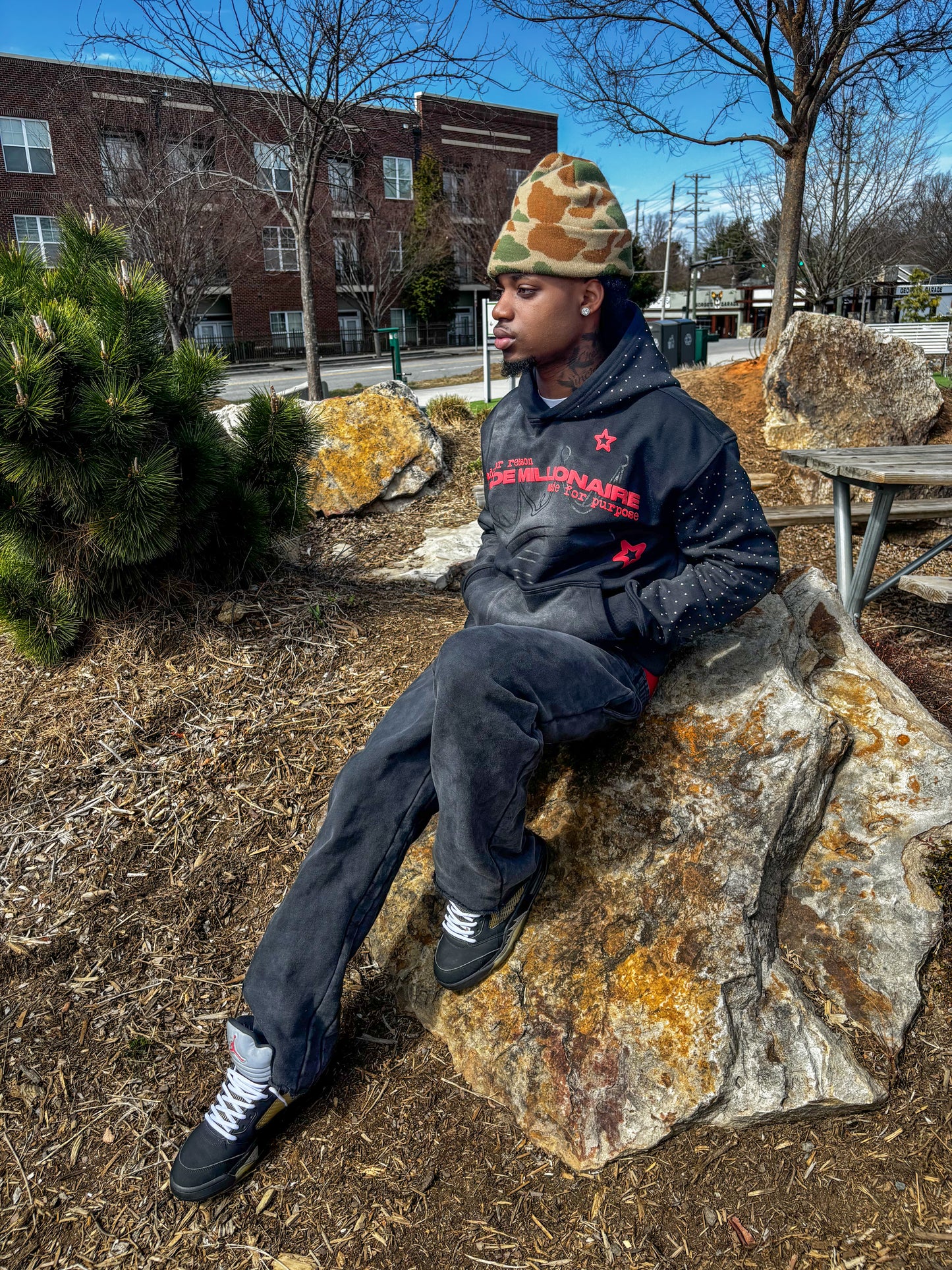 V1 Black & Red Hoodie