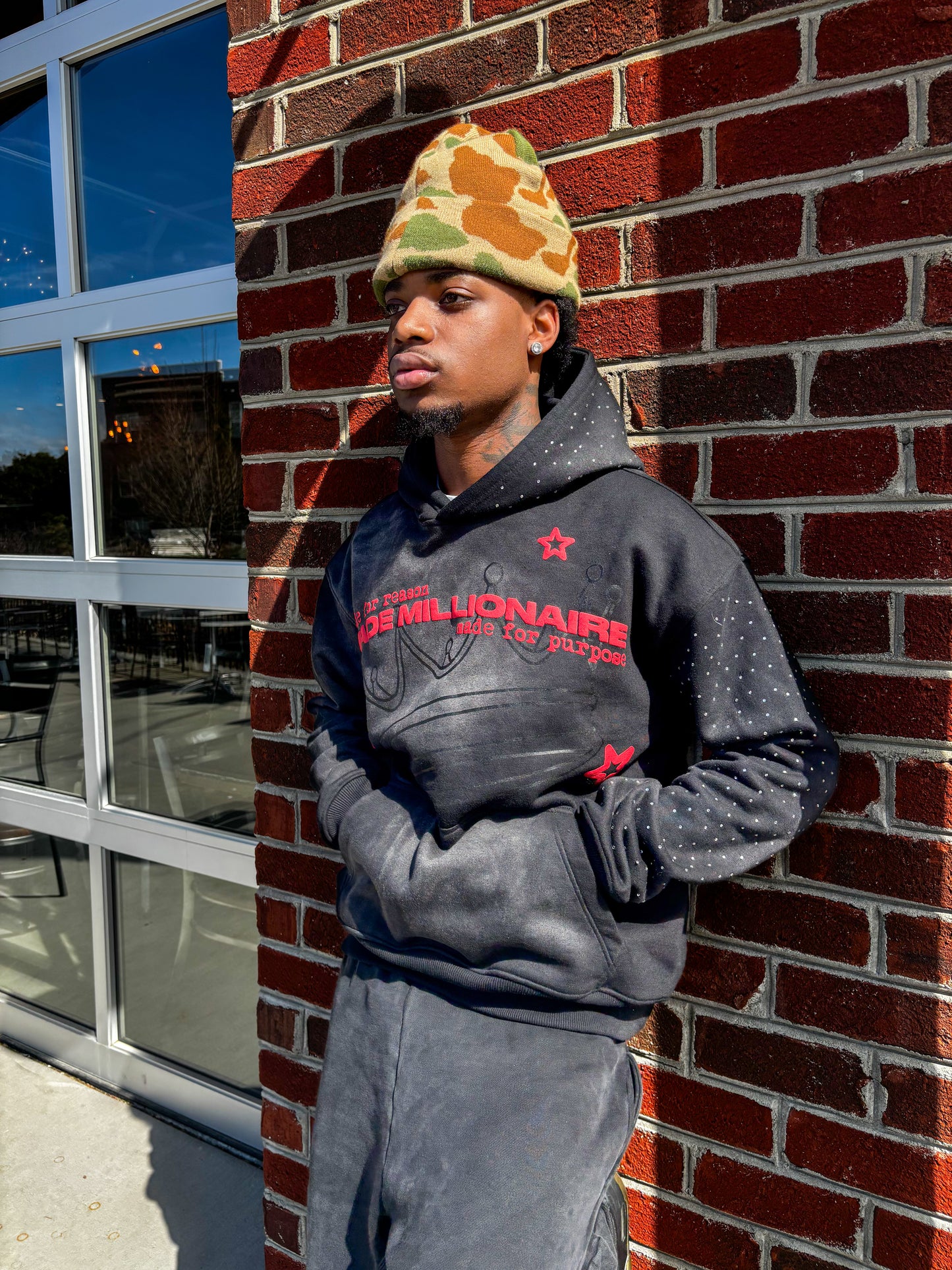 V1 Black & Red Hoodie