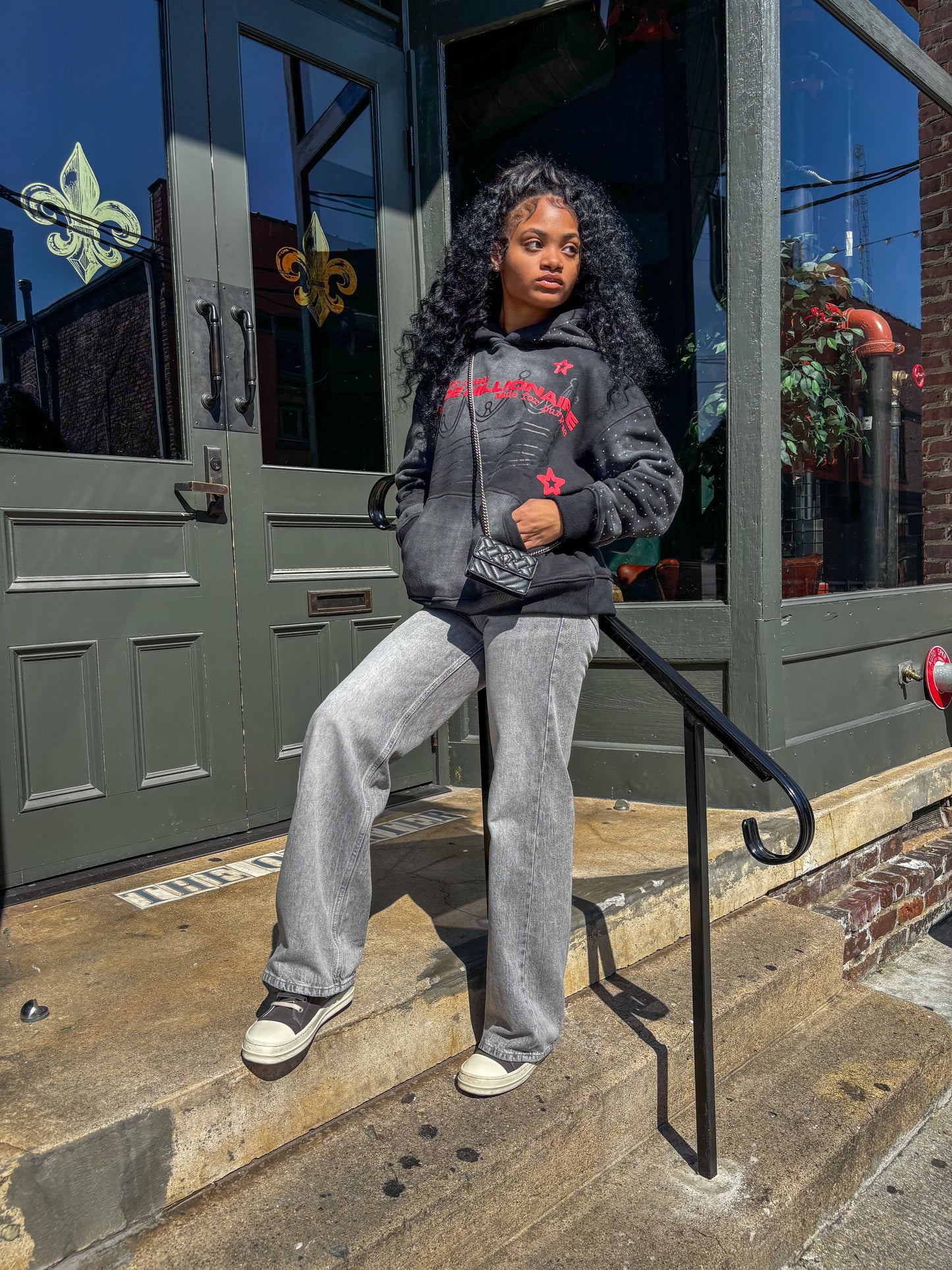 V1 Black & Red Hoodie
