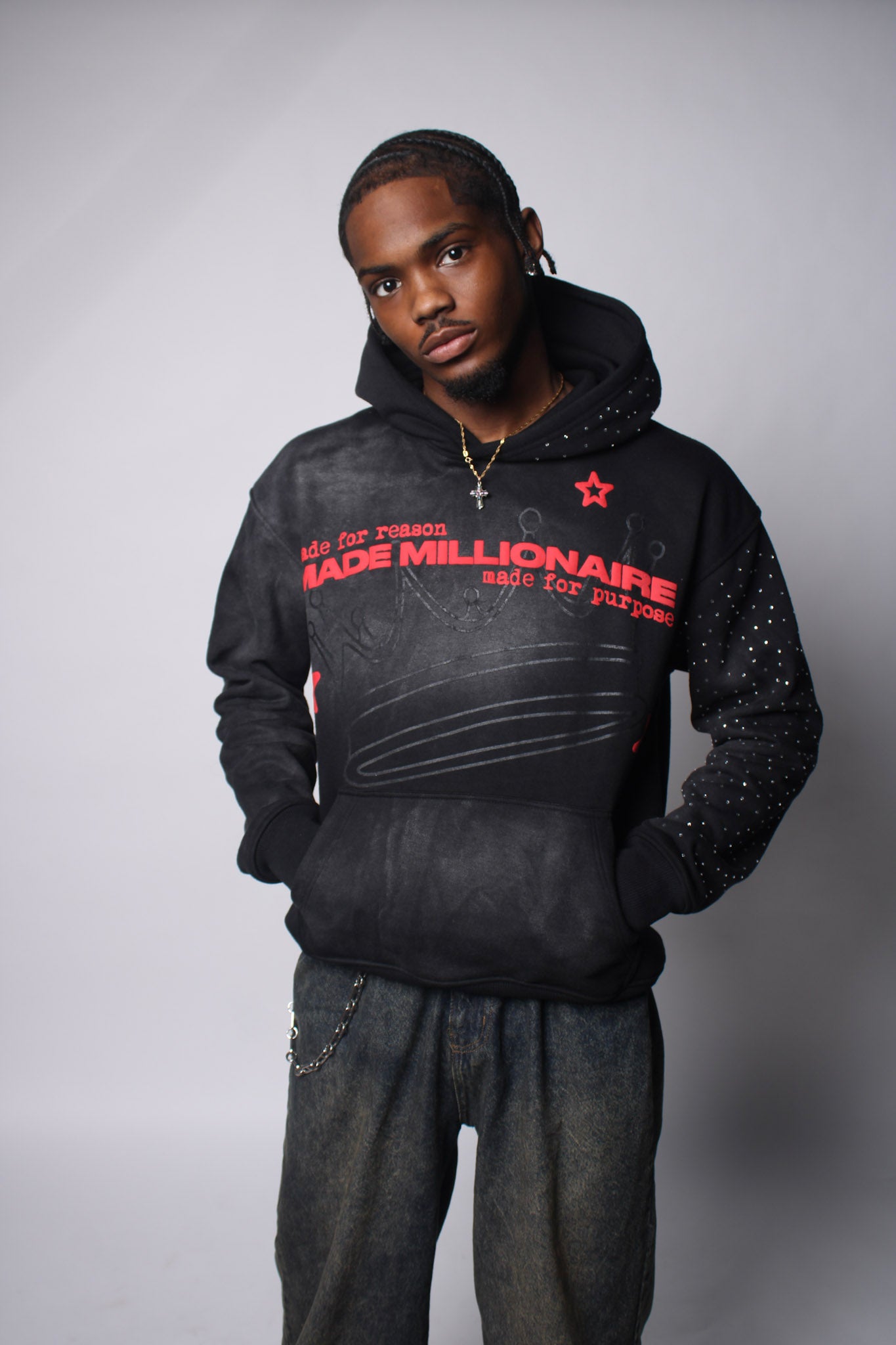 V1 Black & Red Hoodie