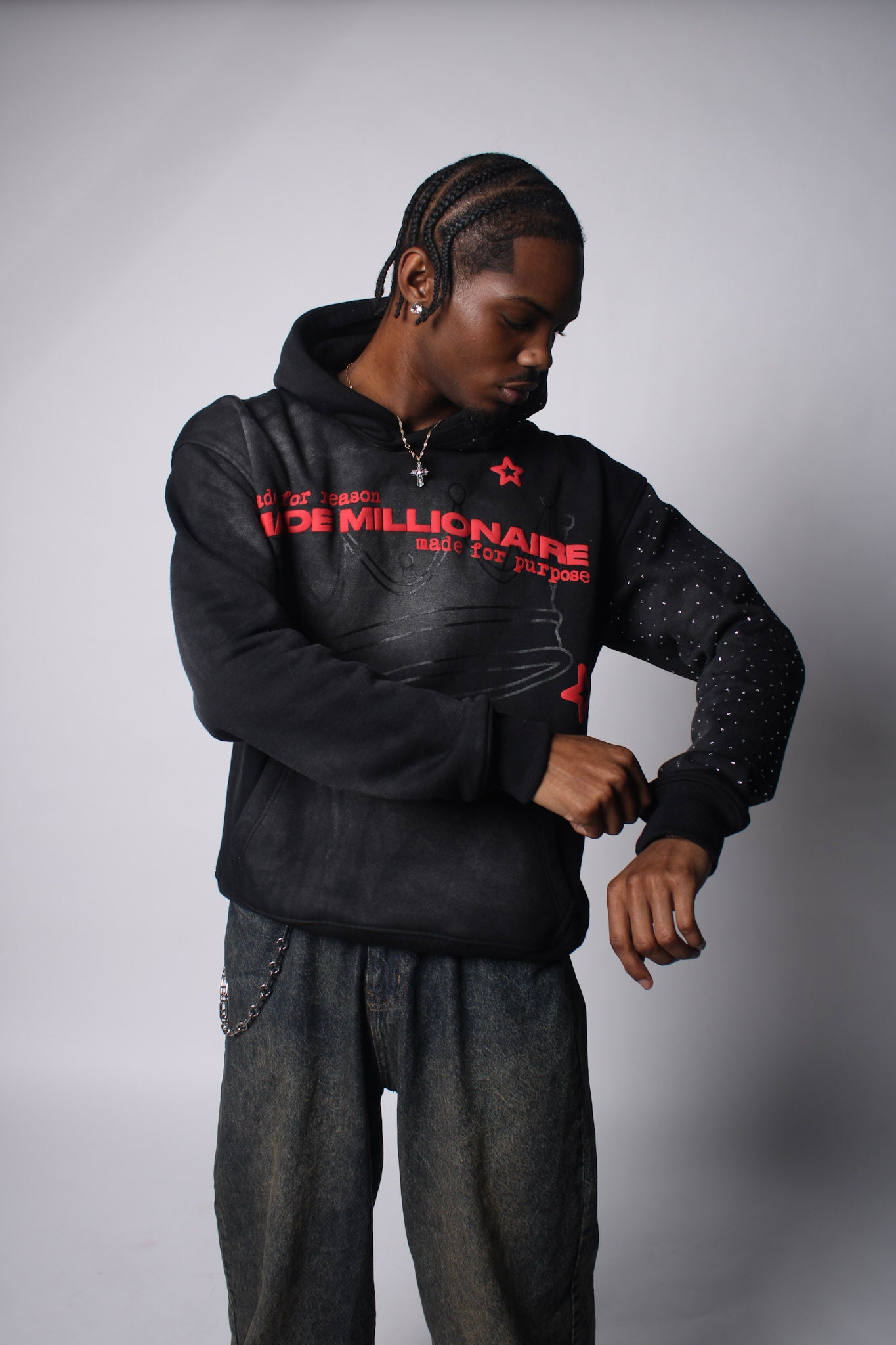 V1 Black & Red Hoodie