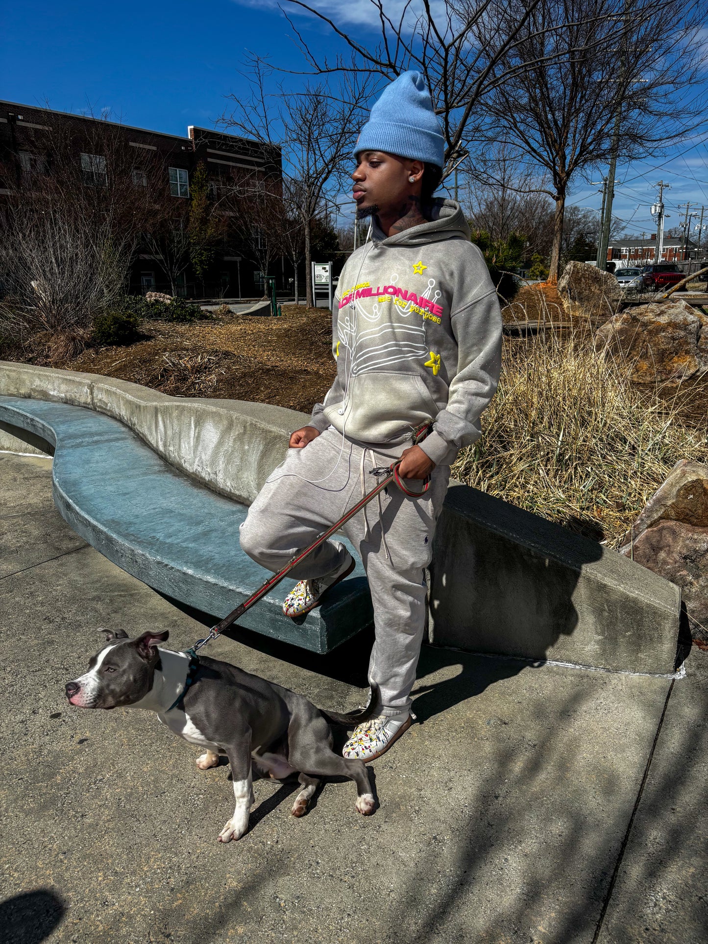 V2 Grey & Pink Hoodie