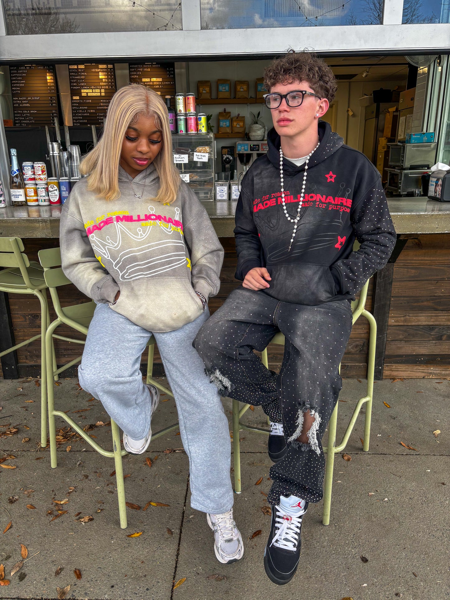 V2 Grey & Pink Hoodie