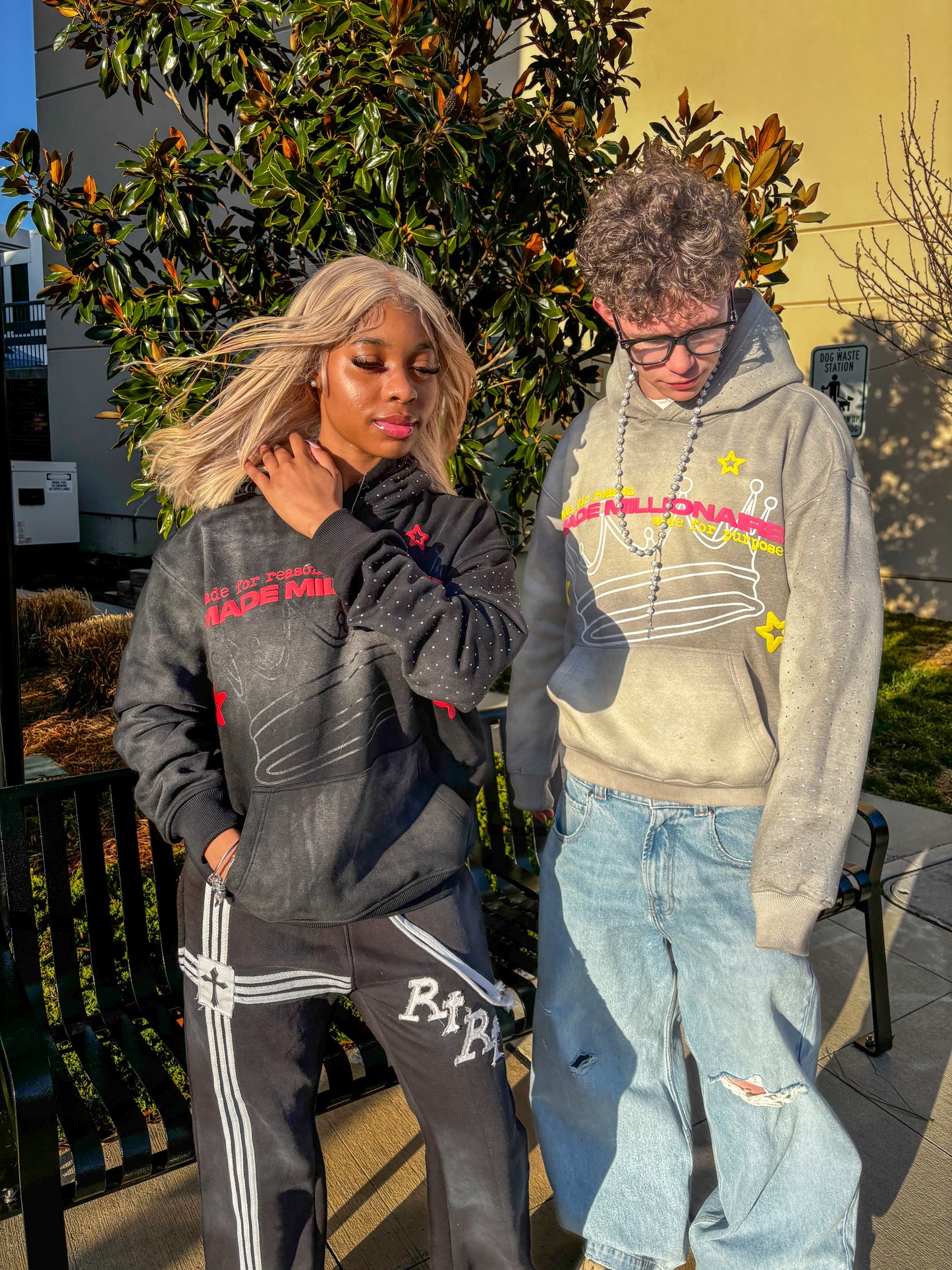 V2 Grey & Pink Hoodie