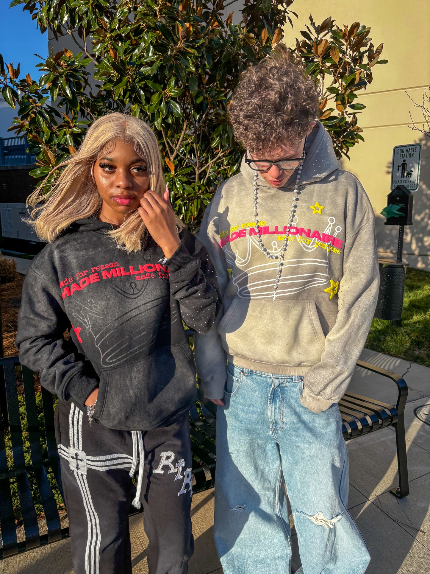 V2 Grey & Pink Hoodie