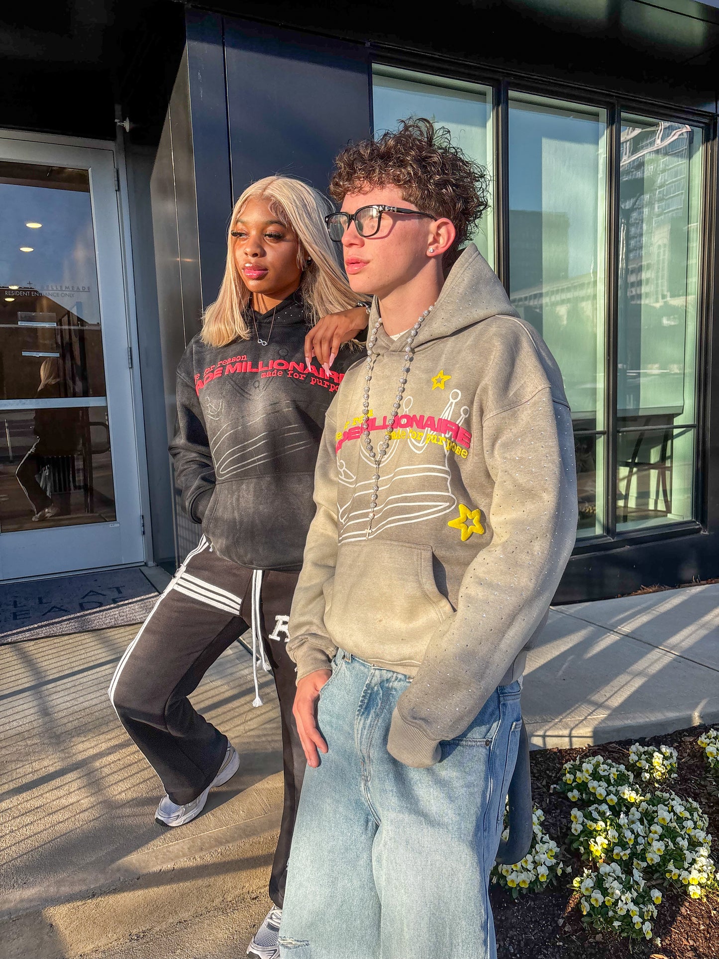 V2 Grey & Pink Hoodie