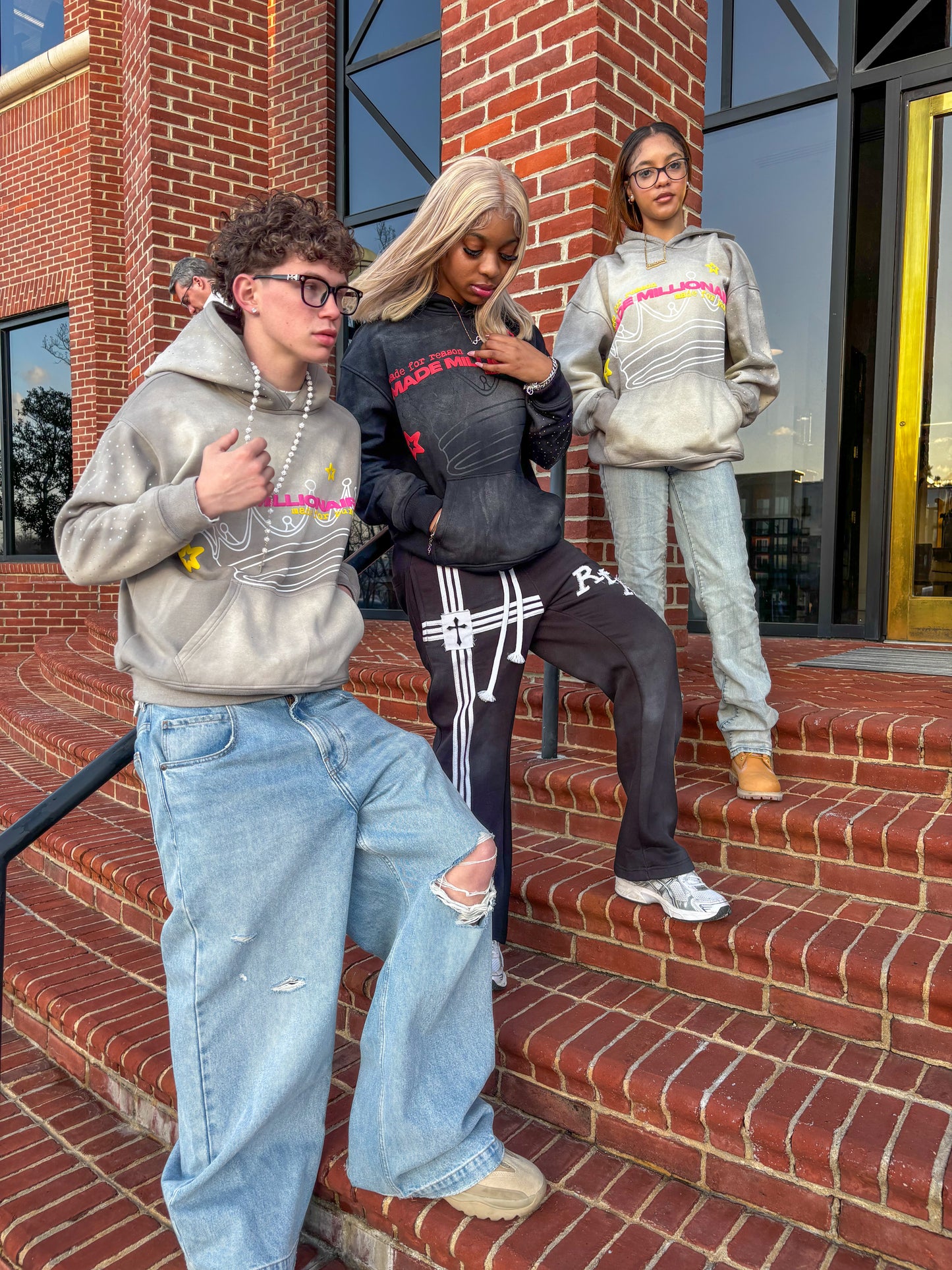 V2 Grey & Pink Hoodie