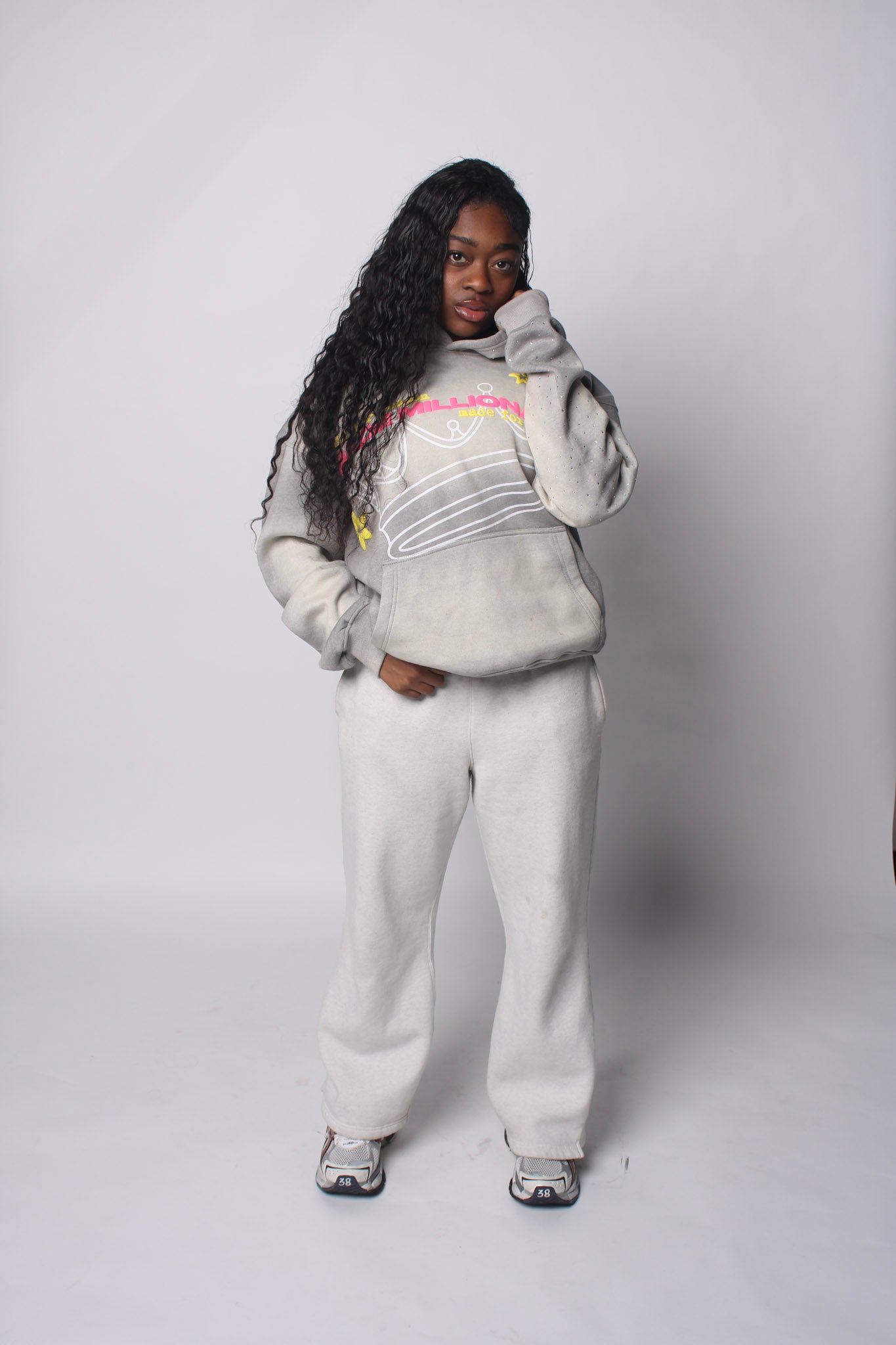 V2 Grey & Pink Hoodie