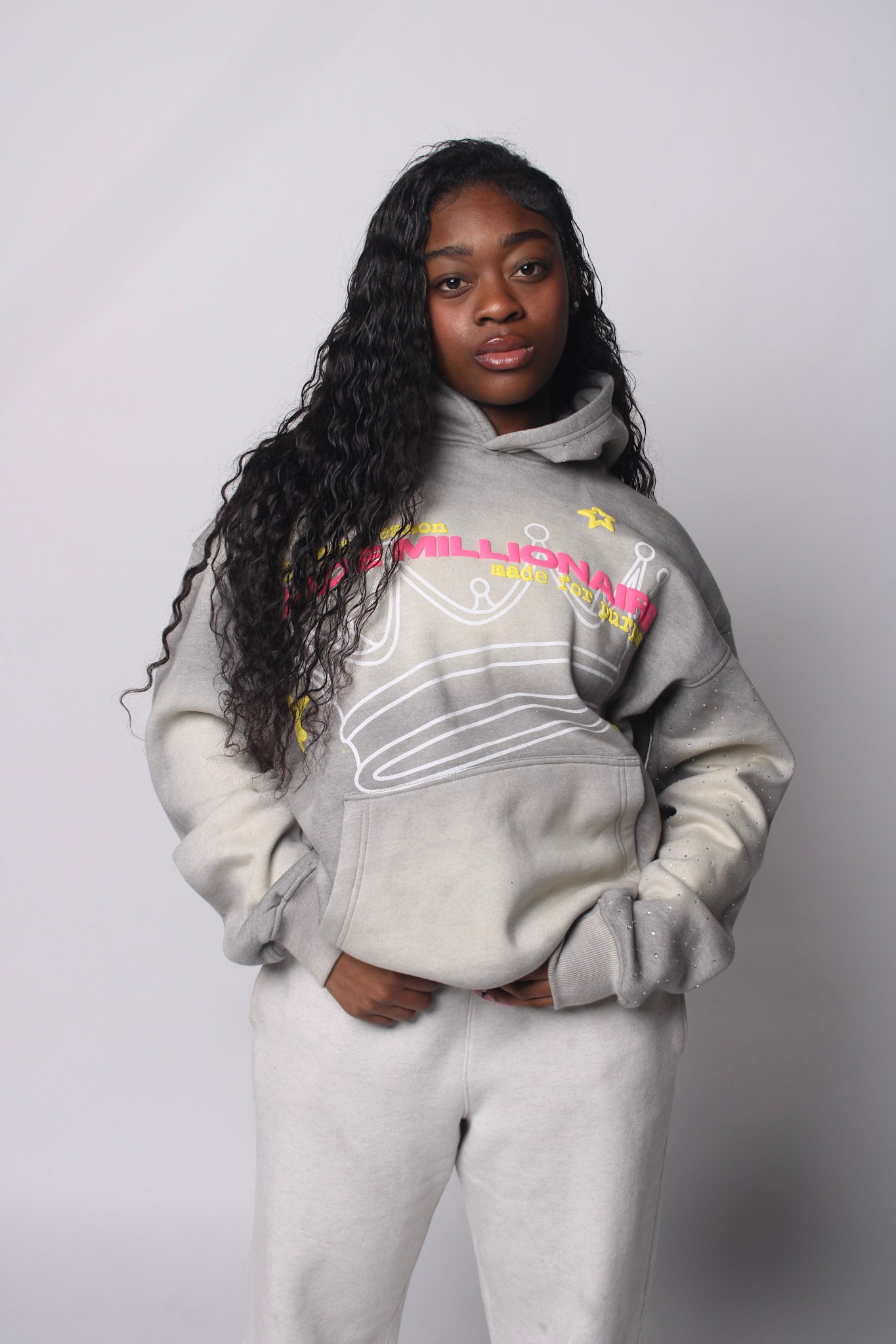 V2 Grey & Pink Hoodie