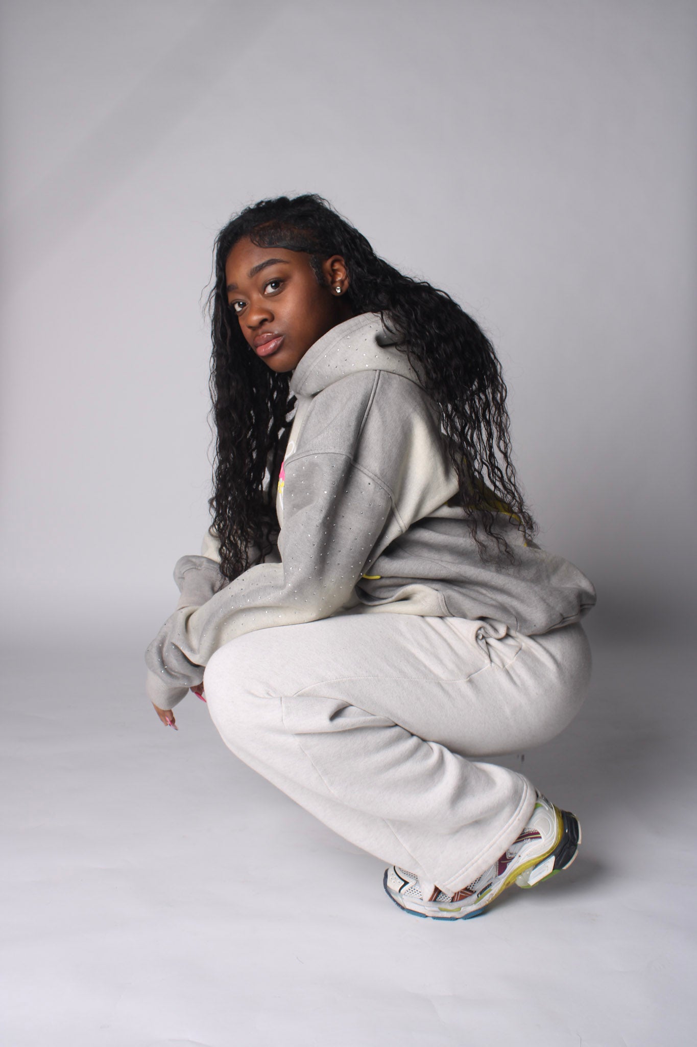 V2 Grey & Pink Hoodie
