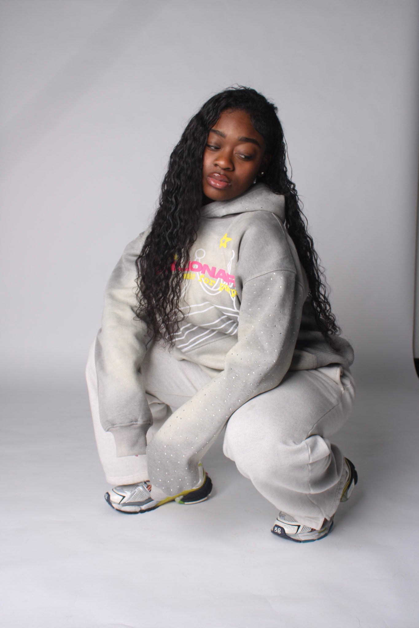 V2 Grey & Pink Hoodie