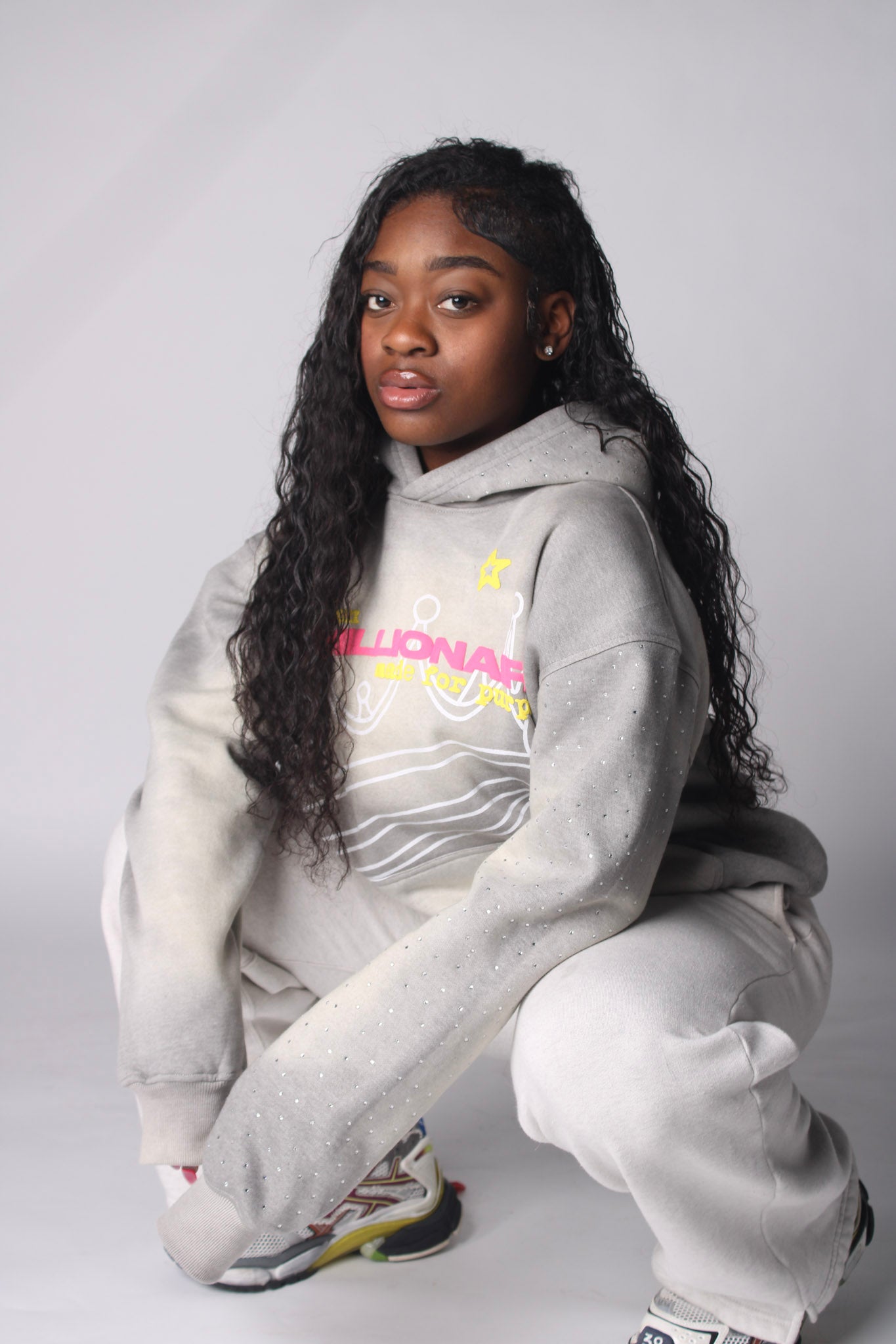 V2 Grey & Pink Hoodie