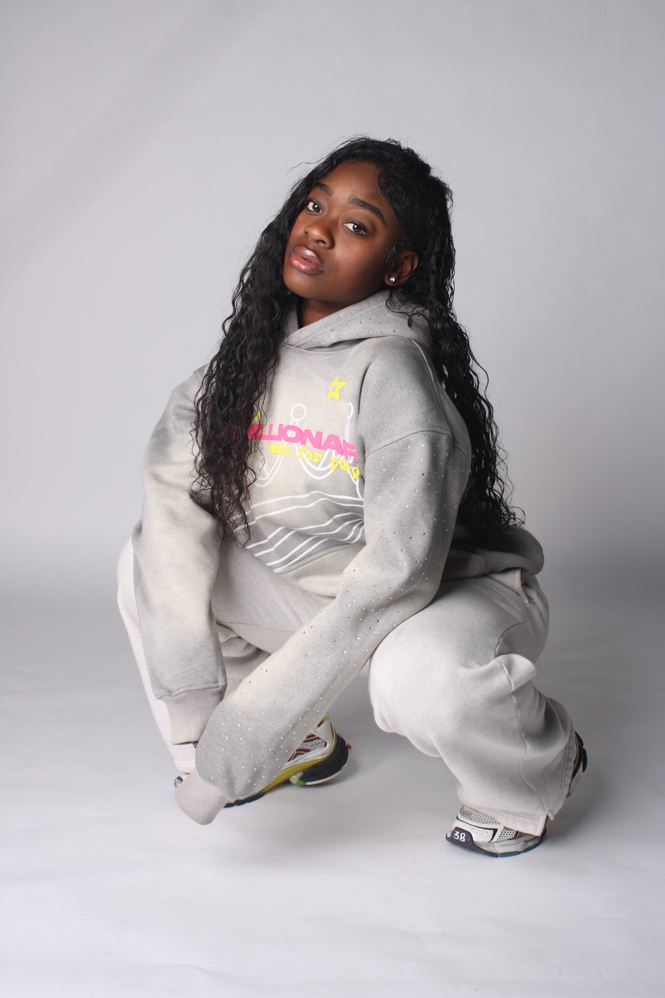 V2 Grey & Pink Hoodie