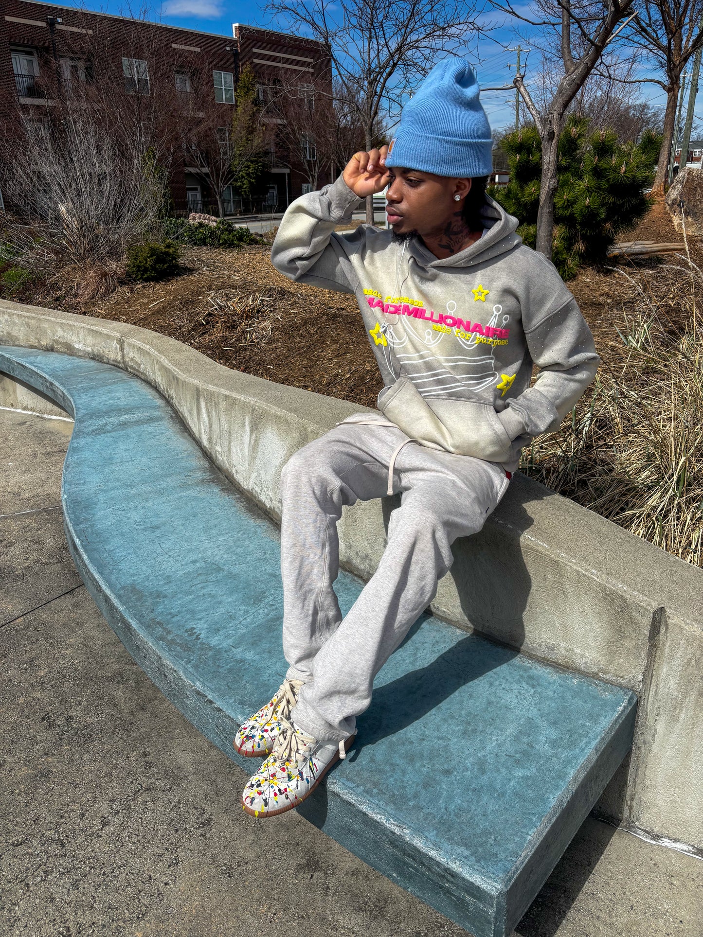 V2 Grey & Pink Hoodie